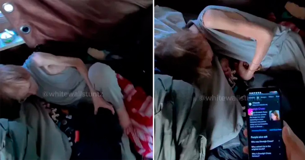 A atriz Daveigh Chase em imagens obtidas por investigador particular — Foto: reprodução