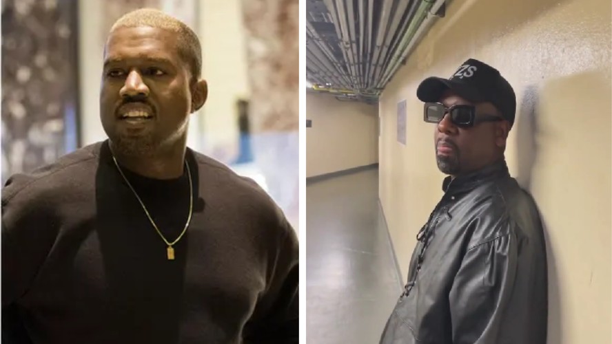 Kanye West 'original' e o sósia