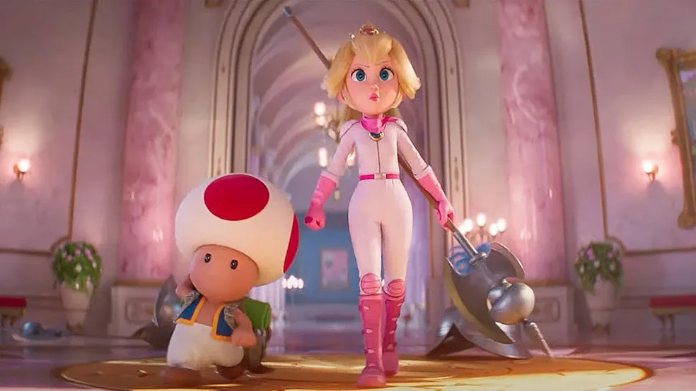 Toad e Princesa Peach em cena de Super Mario Bros. O Filme (2023) — Foto: reprodução