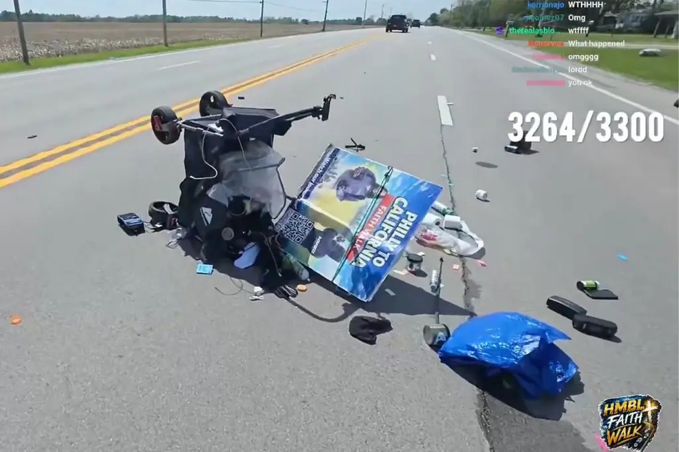 Influencer em caminhada de 4.800 km pelos EUA transmite o próprio ...