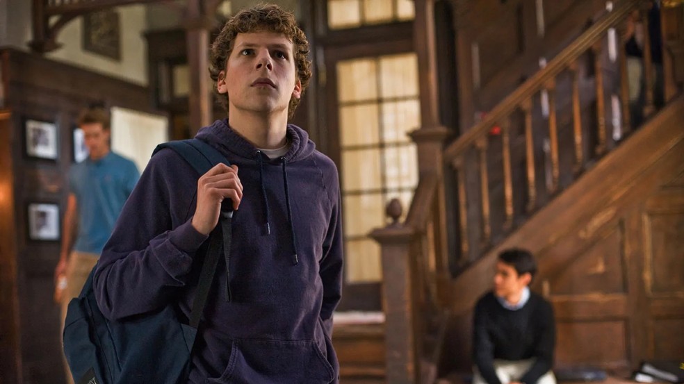 Jesse Eisenberg como Mark Zuckerberg em 'A Rede Social' (2010) — Foto: Reprodução