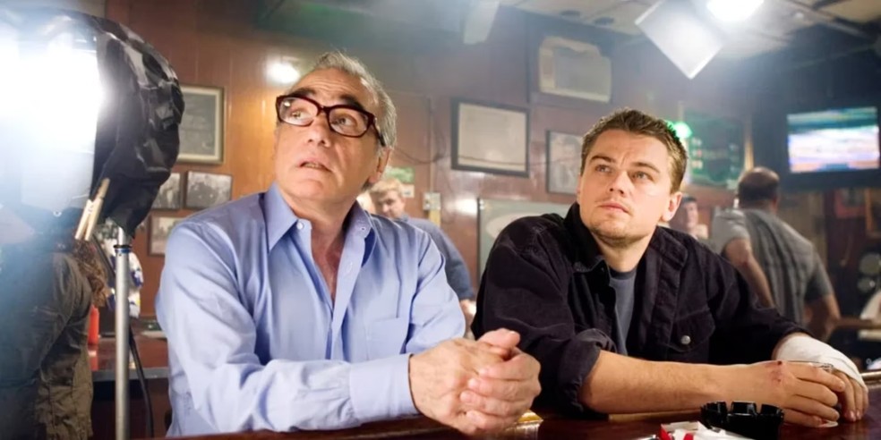 Martin Scorsese et Leonardo DiCaprio sur le tournage de « The Departed » — Photo : Divulgation