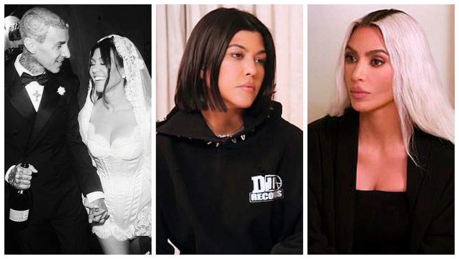 Kendall Jenner expôs treta com a irmã Kim Kardashian por ocorrido em seu casamento com Travis Barker, em maio de 2022