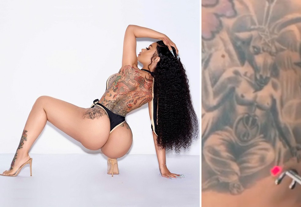 Blac Chyna mostrou retirada de tatuagem com tema 'demoníaco' — Foto: reprodução/Instagram