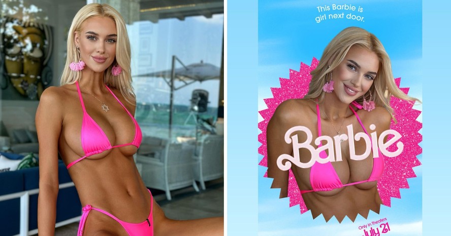 Veronika Rajek fez seu próprio pôster de 'Barbie' no lugar da protagonista, Margot Robbie