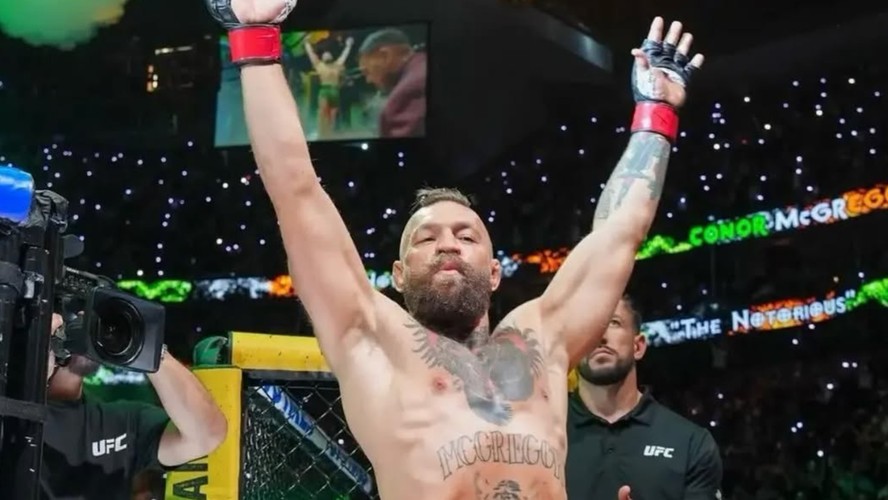 Conor McGregor na sua última luta no UFC em junho de 2026, que durou pouco mais de 1 minuto