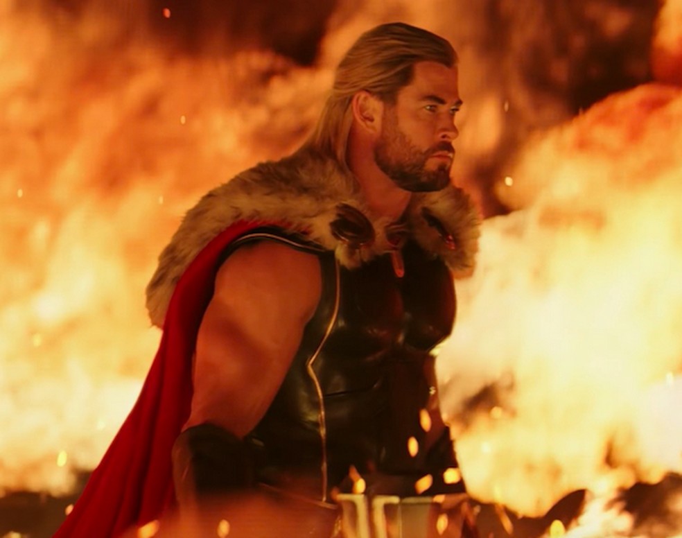 O ator Chris Hemsworth em cena de Thor: Amor e Trovão (2022) — Foto: Reprodução