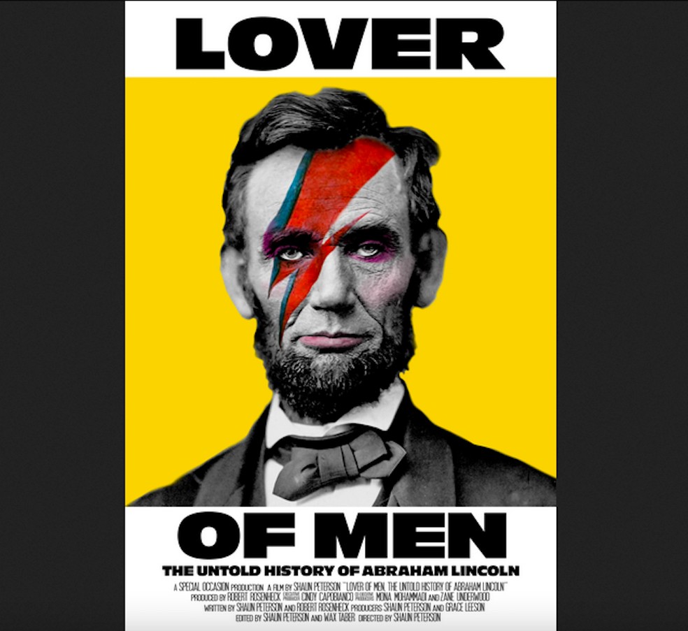 O cartaz do documentário Lover of Men: The Untold History of Abraham Lincoln (2024) — Foto: Reprodução