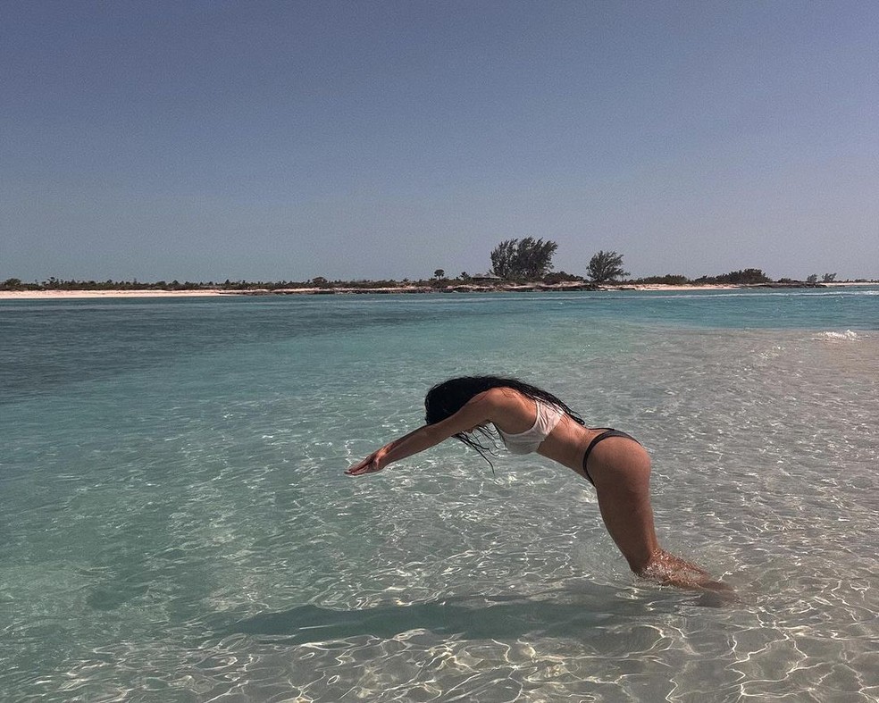 Kim Kardashian em Turcos e Caicos — Foto: reprodução/Instagram