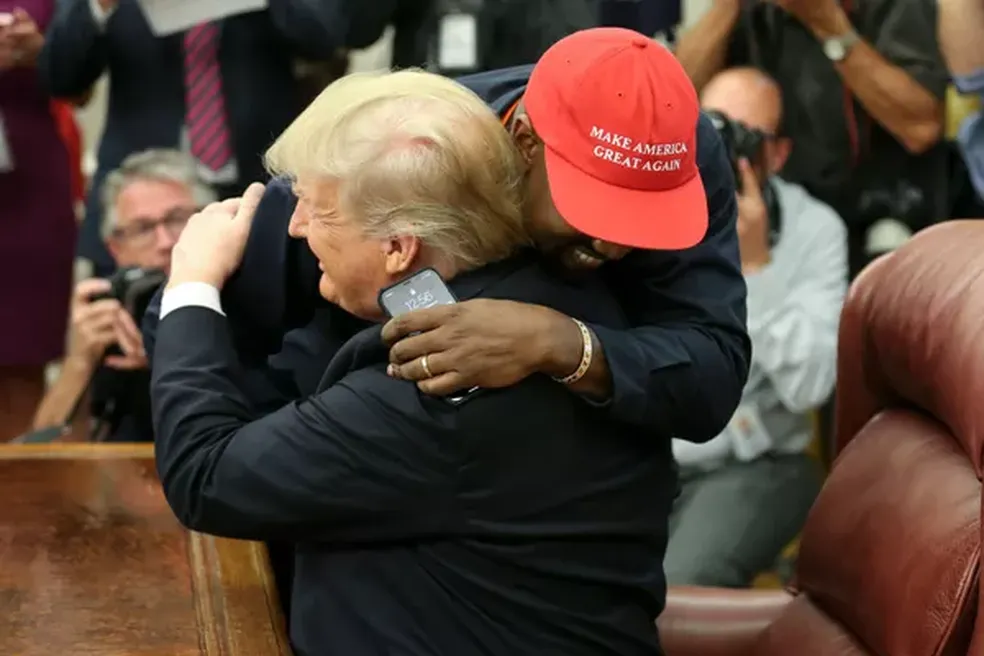 Donald Trump e Kanye West — Foto: Getty
