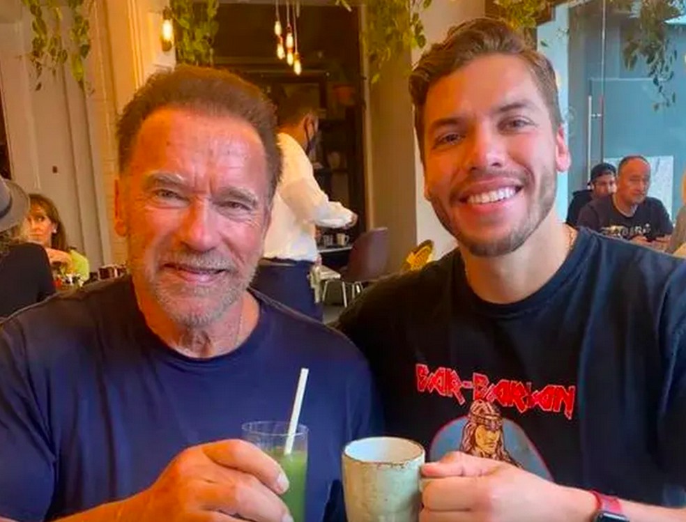 Arnold Schwarzenegger e Joseph Baena — Foto: Instagram