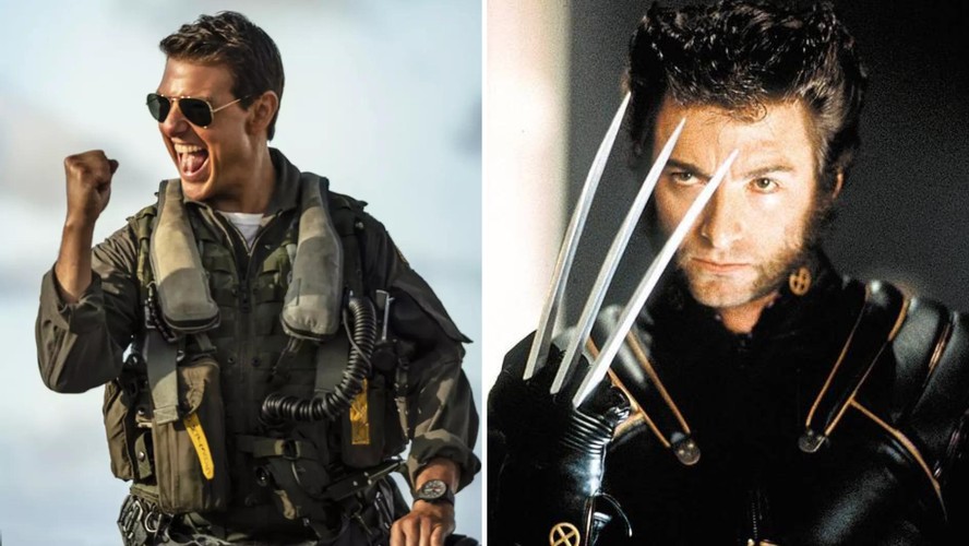 Tom Cruise em 'Top Gun: Maverick' e Hugh Jackman em 'X-Men'