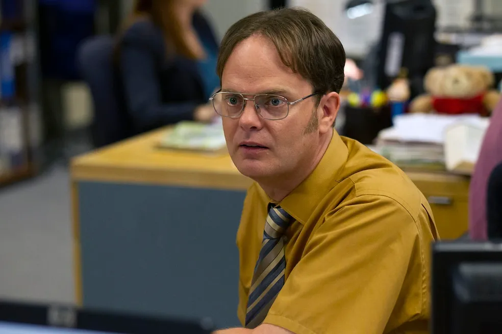 Rainn Wilson como Dwight na série The Office — Foto: divulgação