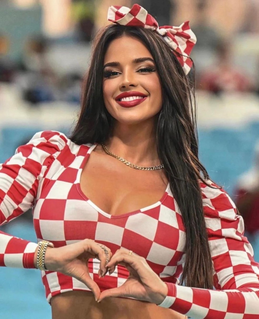 Ivana Knöll, musa da Croácia na Copa do Mundo no Catar — Foto: Reprodução/Instagram