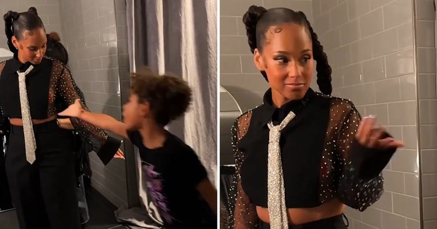 Alicia Keys mostra debate com o filho por causa de seu look