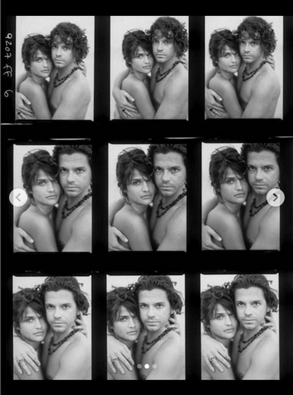 Helena Christensen e Michael Hutchence (1960-1997) em fotos antigas compartilhadas pela modelo nas redes sociais — Foto: Instagram