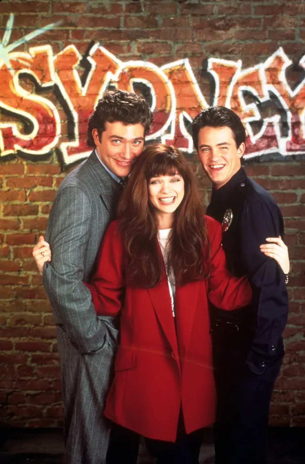 Craig Bierko, Valerie Bertinelli e Matthew Perry na sitcom Sydney — Foto: divulgação