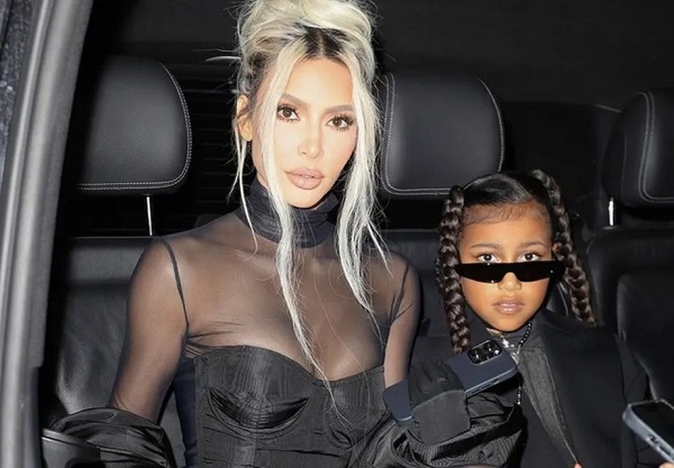  Kim Kardashian e sua filha mais velha, North West, de 9 anos de idade — Foto: Instagram