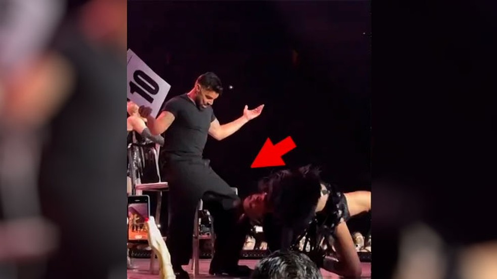 Ricky Martin em participação no show da cantora Madonna em Miami — Foto: reprodução/X