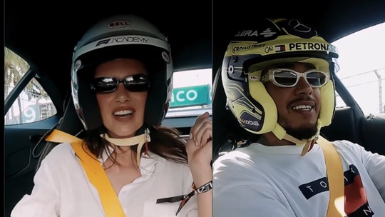 Lewis Hamilton leva Kendall Jenner para volta rápida 'assustadora' e zerinhos no GP de Miami