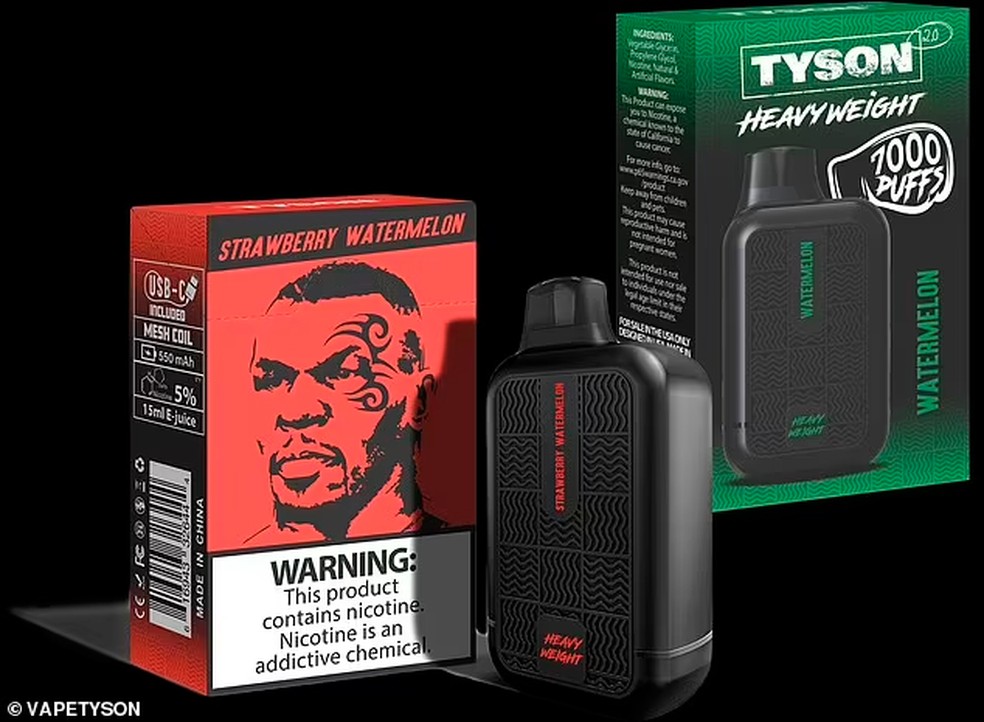 Cigarros eletrônicos da marca de Mike Tyson — Foto: reprodução/instagram