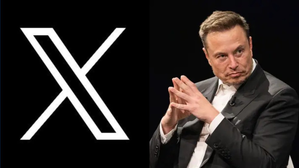 Nova marca do Twitter; Elon Musk — Foto: Reprodução/Getty Images