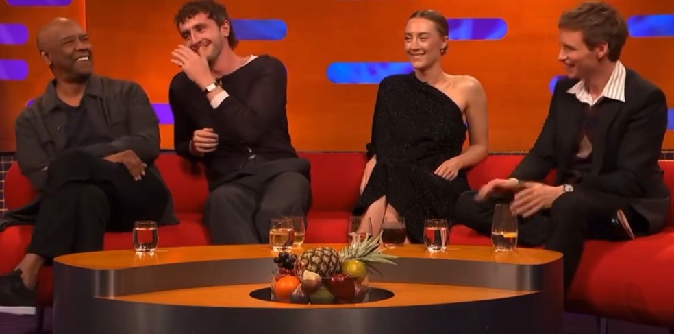 Denzel Washington, Paul Mescal, Saoirse Ronan e Eddie Redmayne — Foto: Reprodução/X