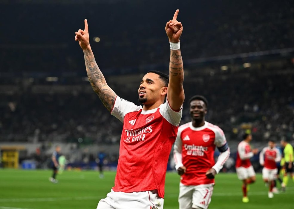 Gabriel Jesus em ação pelo Arsenal — Foto: Reprodução/Instagram