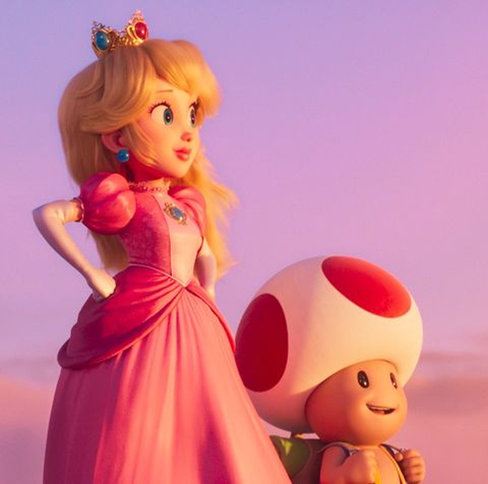 Princesa Peach e Toad em cena de Super Mario Bros. O Filme (2023) — Foto: reprodução