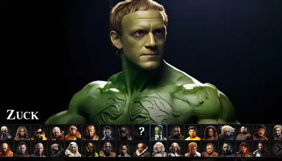 Mark Zuckerberg em versão de 'Mortal Kombat' criada por IA — Foto: Reprodução