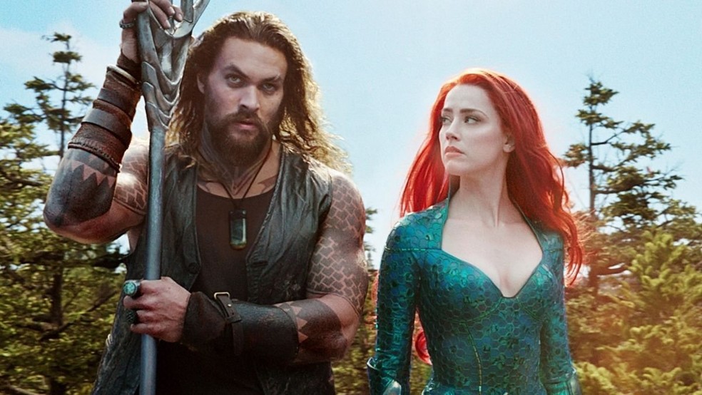 Jason Momoa e Amber Heard em 'Aquaman' (2018) — Foto: divulgação