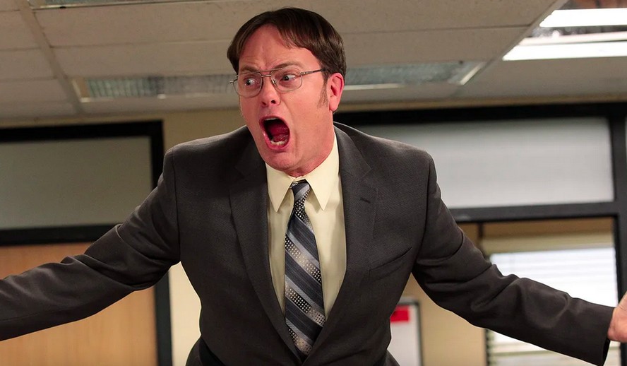 O ator Rainn Wilson como Dwight Schrute em The Office
