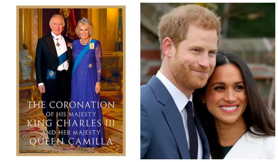 O Príncipe Harry e a atriz e Duquesa Meghan Markle tiveram foto incluída no folheto com a programação oficial da coroação do Rei Charles III