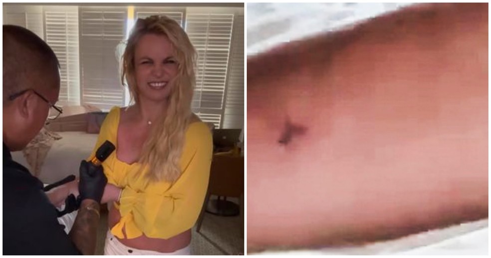 Nova tauagem de Britney Spears — Foto: Instagram