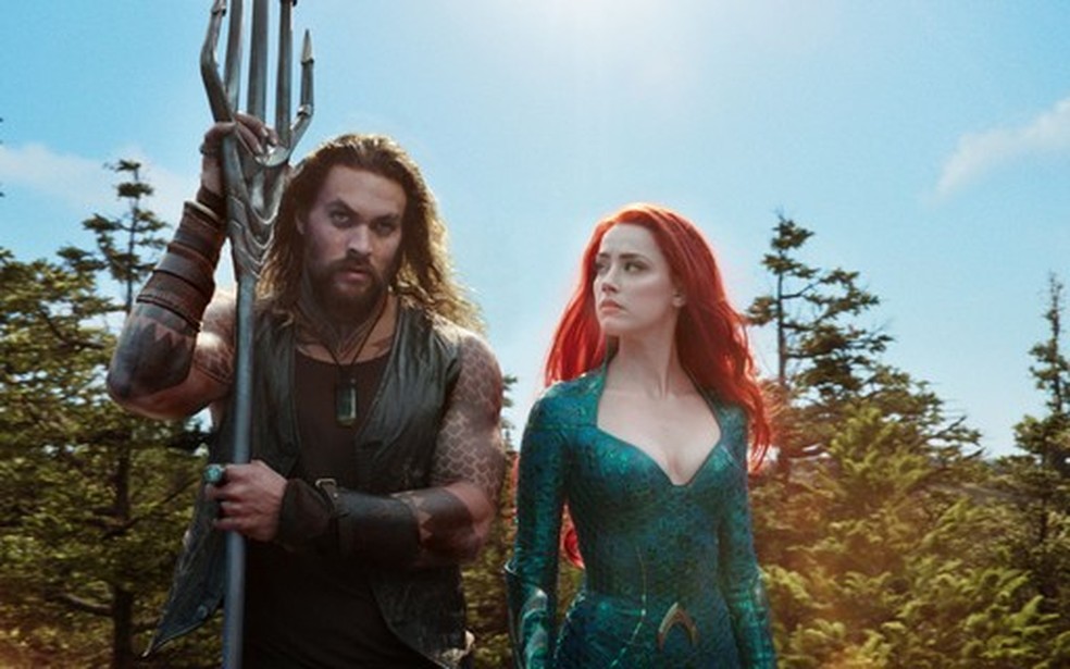 Produtores pensaram em demitir Amber Heard de 'Aquaman 2' por falta de química com Jason Momoa — Foto: Monet