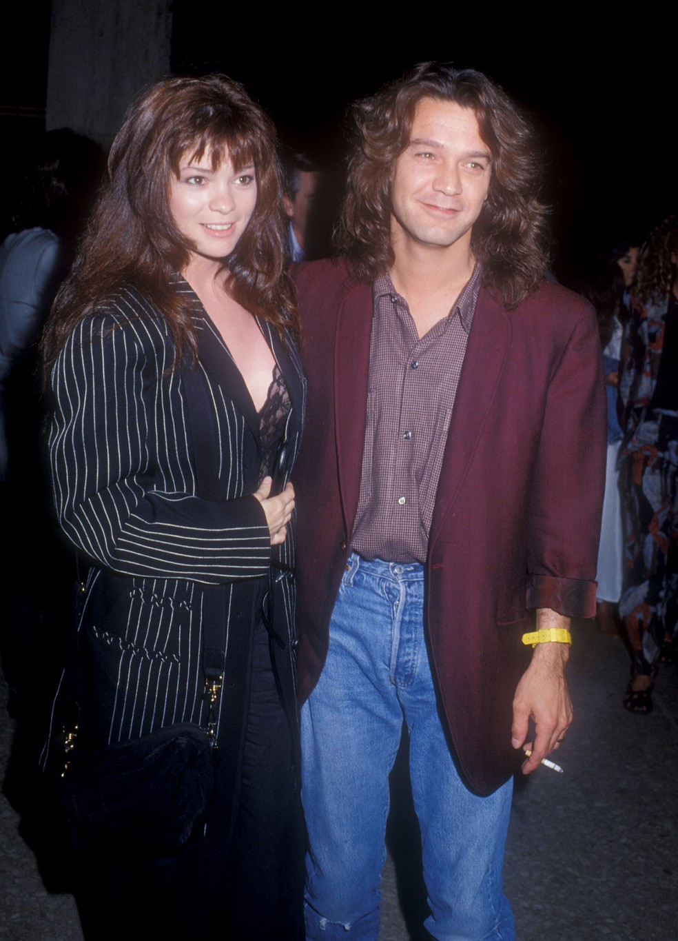Valerie Bertinelli e Eddie Van Halen em 1989, quando ainda eram casados — Foto: Getty Images
