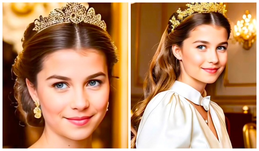 A projeção de IA mostrando a Princesa Charlotte quando adulta