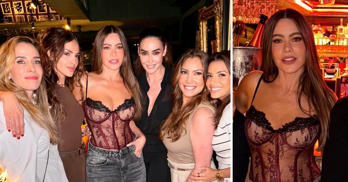 Sofía Vergara Deslumbra em Espartilho Transparente ao lado de Famosos na Espanha