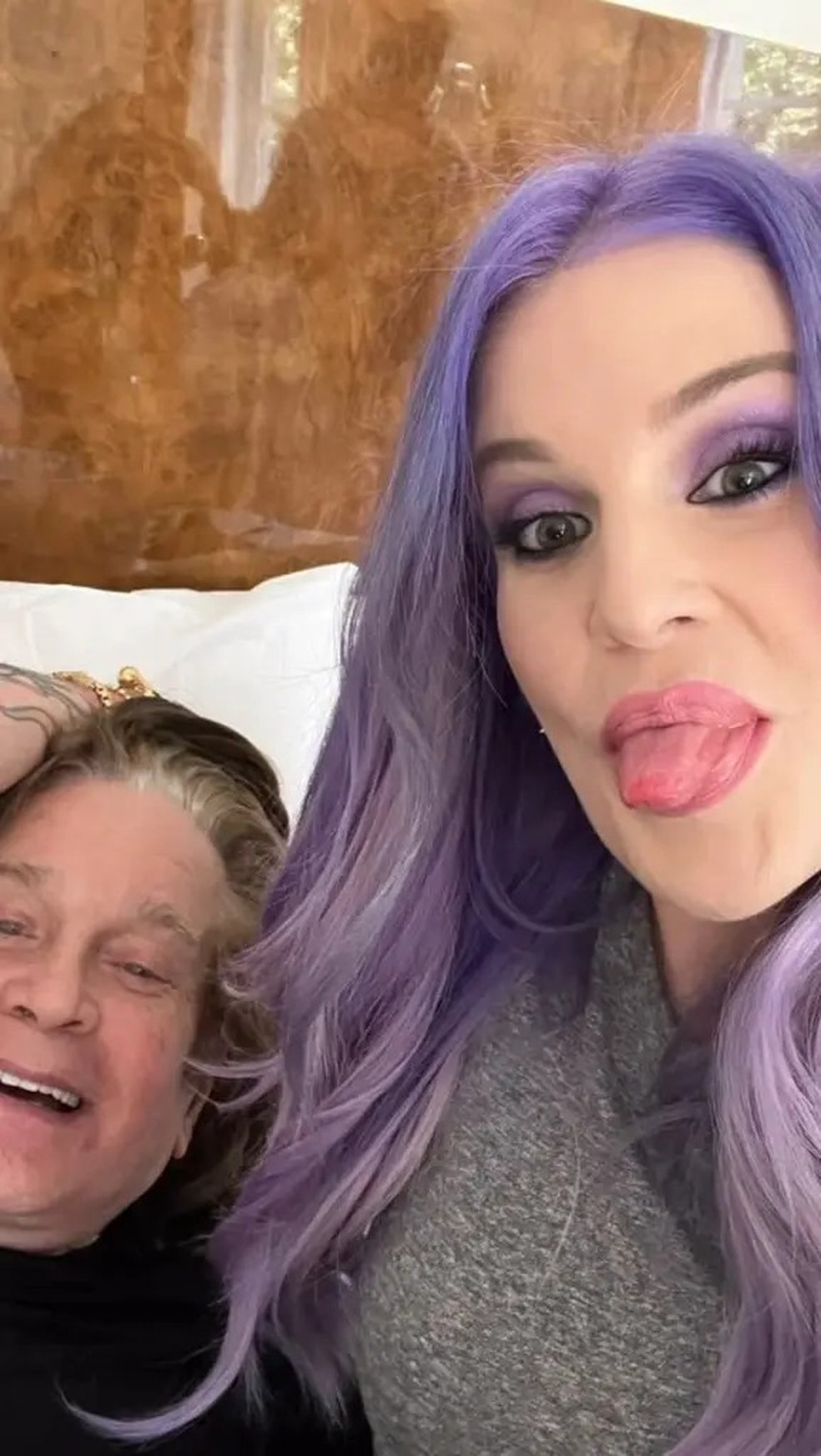Ozzy Osbourne com a filha Kelly — Foto: Reprodução/Instagram
