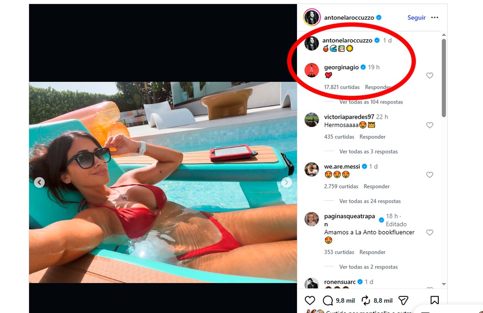 Post de Antonela Roccuzzo, esposa de Lionel Messi — Foto: reprodução/Instagram