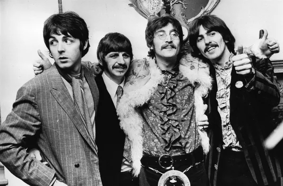 Paul McCartney, Ringo Starr, John Lennon (1940-1980) e George Harrison (1943-2001) — Foto: Getty Images