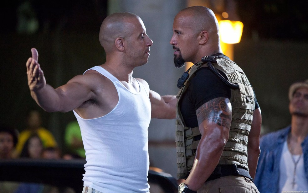Vin Diesel e Dwayne Johnson se desentenderam durante as filmagens de Velozes e Furiosos — Foto: Divulgação