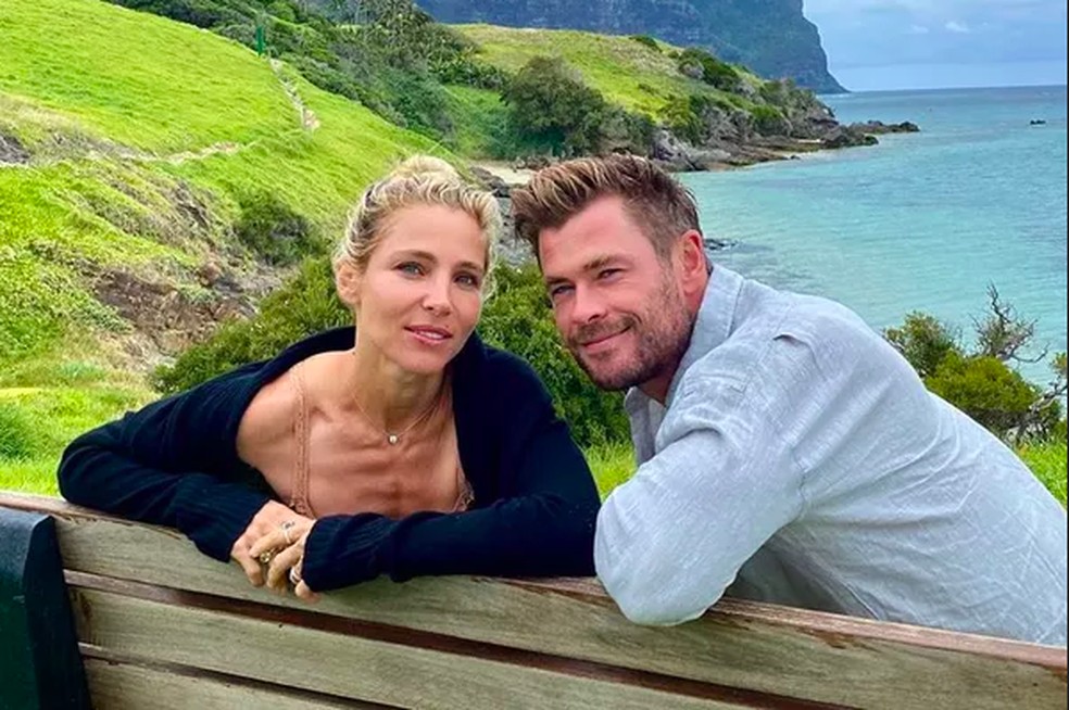 Chris Hemsworth com a esposa, a atriz Elsa Pataky — Foto: Instagram