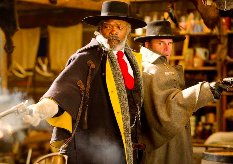 Samuel L. Jackson em cena de Os Oito Odiados (2015) — Foto: Reprodução