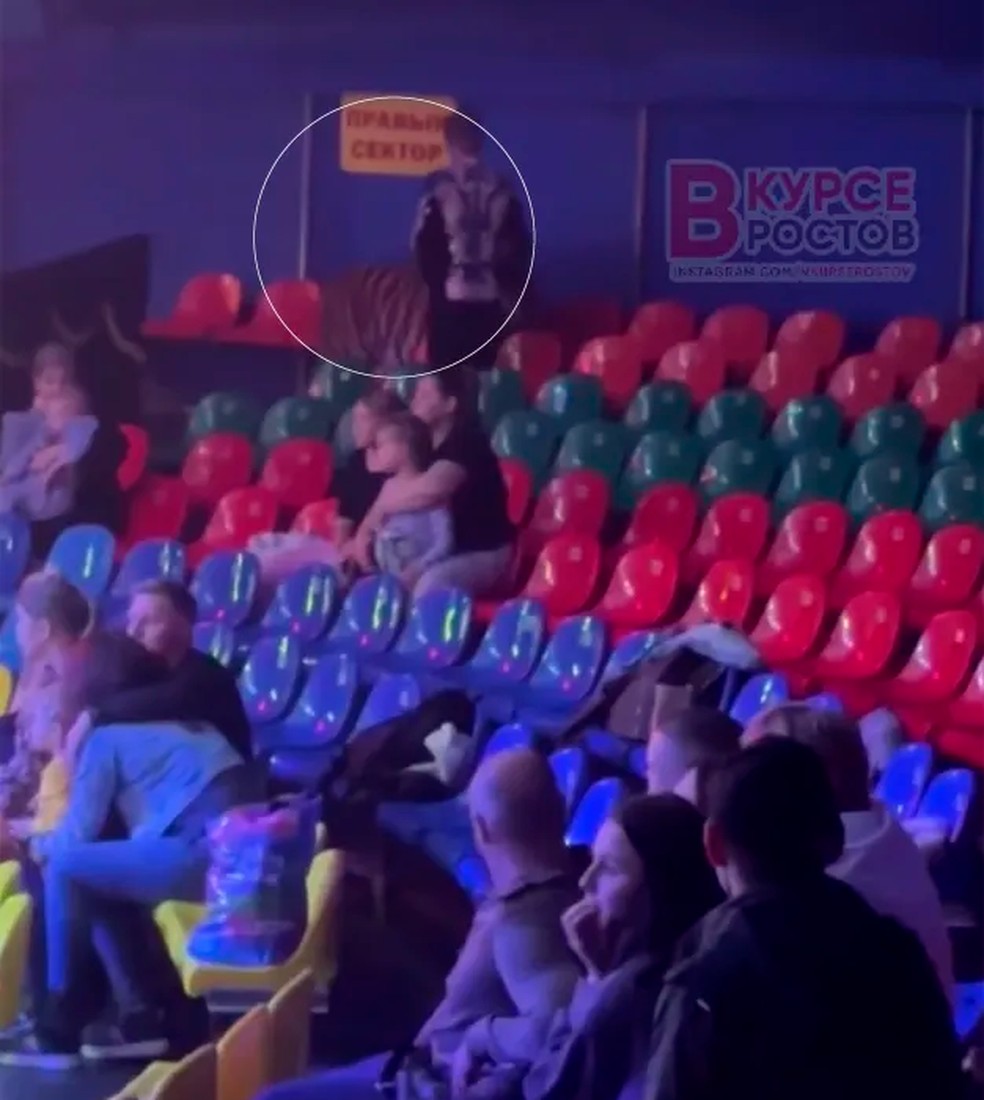 Tigre foge de picadeiro em circo na Rússia — Foto: reprodução/X
