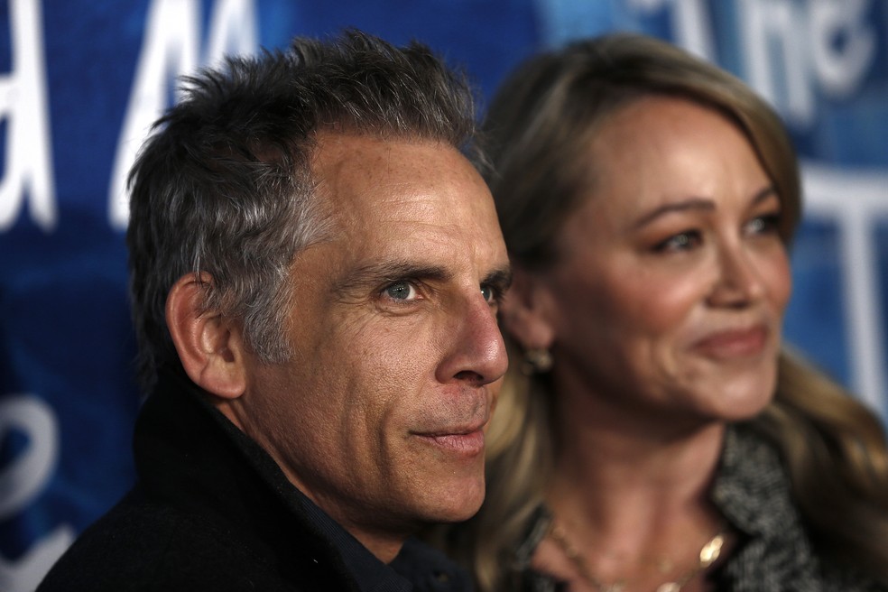 Ben Stiller e Christine Taylor em sua primeira aparição pública desde a retomada do casamento — Foto: Getty Images