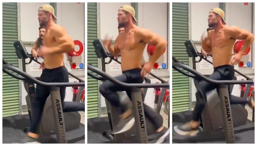Chris Hemsworth atualiza os fãs sobre o tamanho de seu corpo em novo vídeo