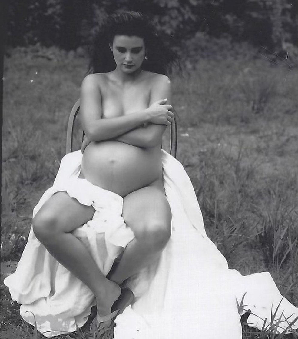 Demi Moore na época em que estava grávida de Rumer Willis — Foto: Reprodução/Instagram