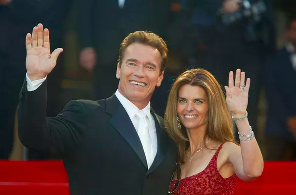 Maria Shriver e Arnold Schwarzenegger quando ainda eram casados — Foto: Getty Images
