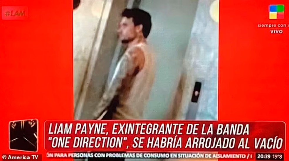 Última imagem de Liam Payne foi obtida por emissora de TV argentina — Foto: reprodução